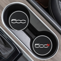 2Pcs Car Coaster Water Cup Bottle Holder Anti-slip Pad Mat Silica Gel For Fiat 500 500c 500l 500x Car Styling
