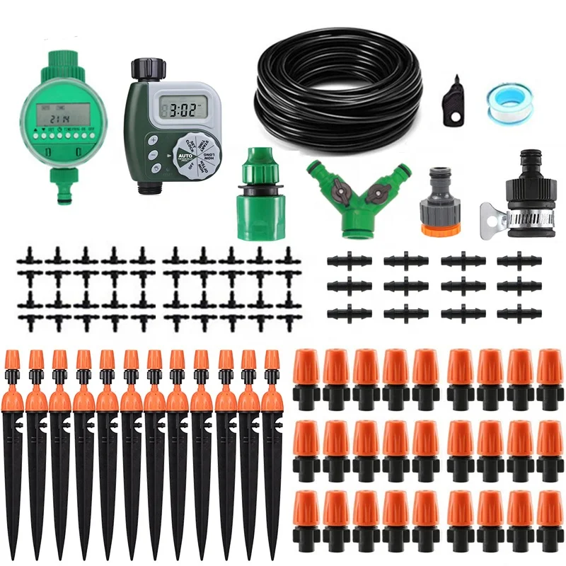 

30m Automatic Micro Drip Irrigation System Garden Irrigation Spray Self Watering Kits with Adjustable Dripper