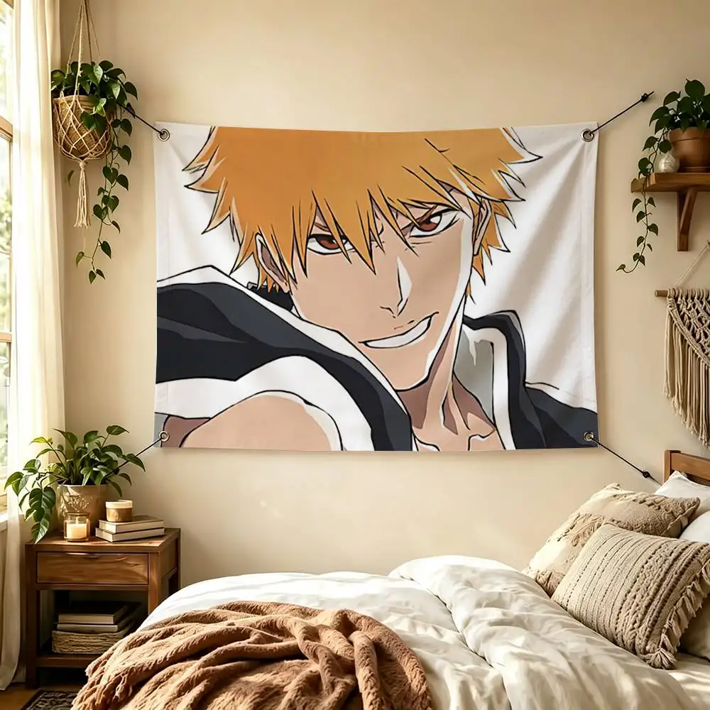 BLEACH Ichigo Kurosaki Flags for Bedrooms Home Decor Items Outdoor Decors Garage Decoration Flaga