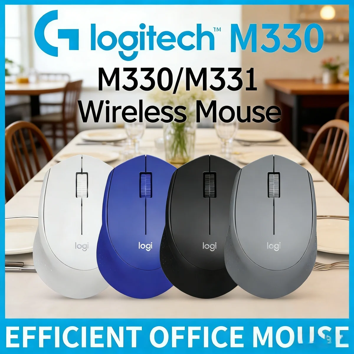 

Logitech M330 Fusion Engine lightweight masterpiece, MX3S Ergonomic Wireless Mouse, +M280/M221/M220 Sweat Comfortable Gamer Use