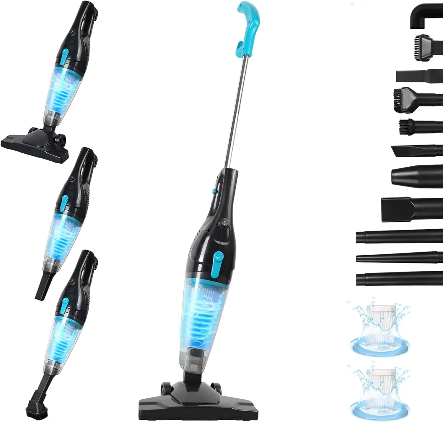 

Corded Vacuum Cleaner 15KPa Suction 400W Motor 12-in-1 Lightweight Bagless Stick Vac for Hardwood Floor Carpet Pet Hair