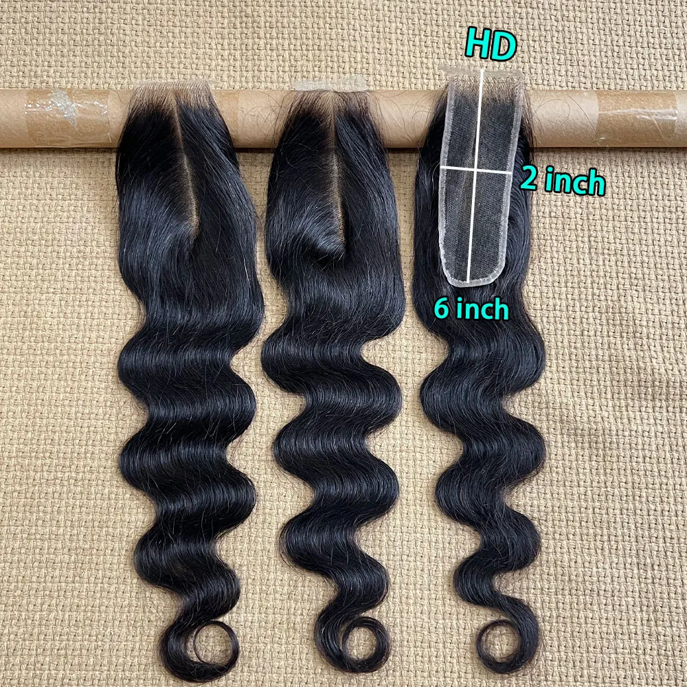 2x6 Deep Part HD Lace Closure Body Wave Ultra-Thin 2x6 Swiss HD Lace Closure Raw Human Hair Closures For Women
