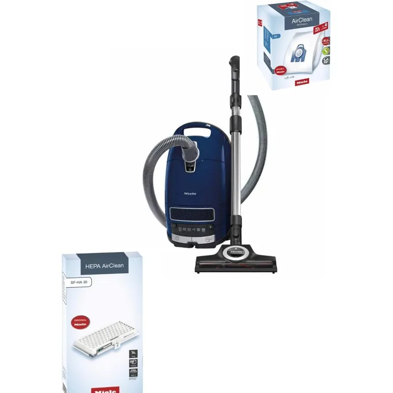 Miele Complete C3 Multi Surface Canister Vacuum Cleanser w/Turbo Head+ HEPA Filter + XL Value Pack, 8 Bags & 4 Filters