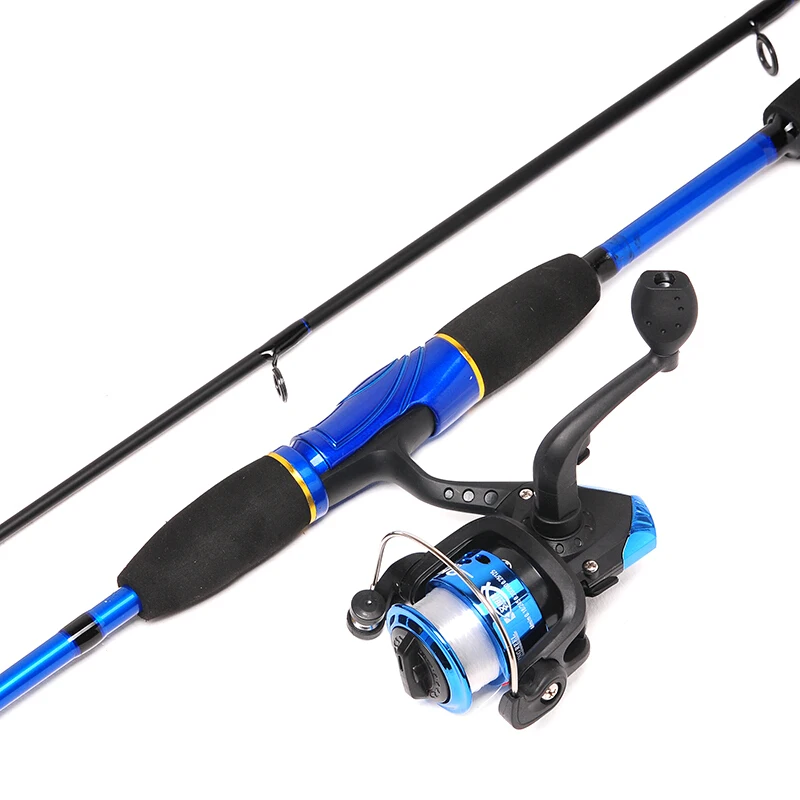 

JiXiangMa official-website Fishing Kit and reels 1.8m 2 section fiberglass M power spinning fishing rod and reel combo low price