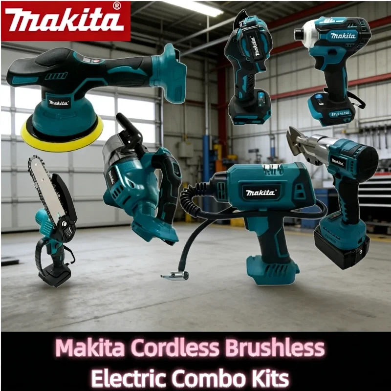 

Бесщеточный аккумуляторный ударный перфоратор Makita для 18-вольтовых аккумуляторов, угловая шлифовальная машина, электрическая циркулярная пила, комбинированные наборы электроинструментов