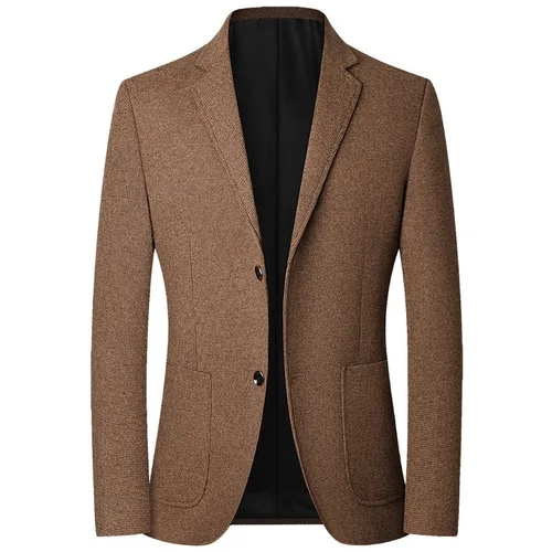2025 otoño hombres Blazers trajes chaquetas traje Casual de negocios abrigos de lana de alta calidad masculino Slim Fit Blazers chaquetas Blazers abrigos
