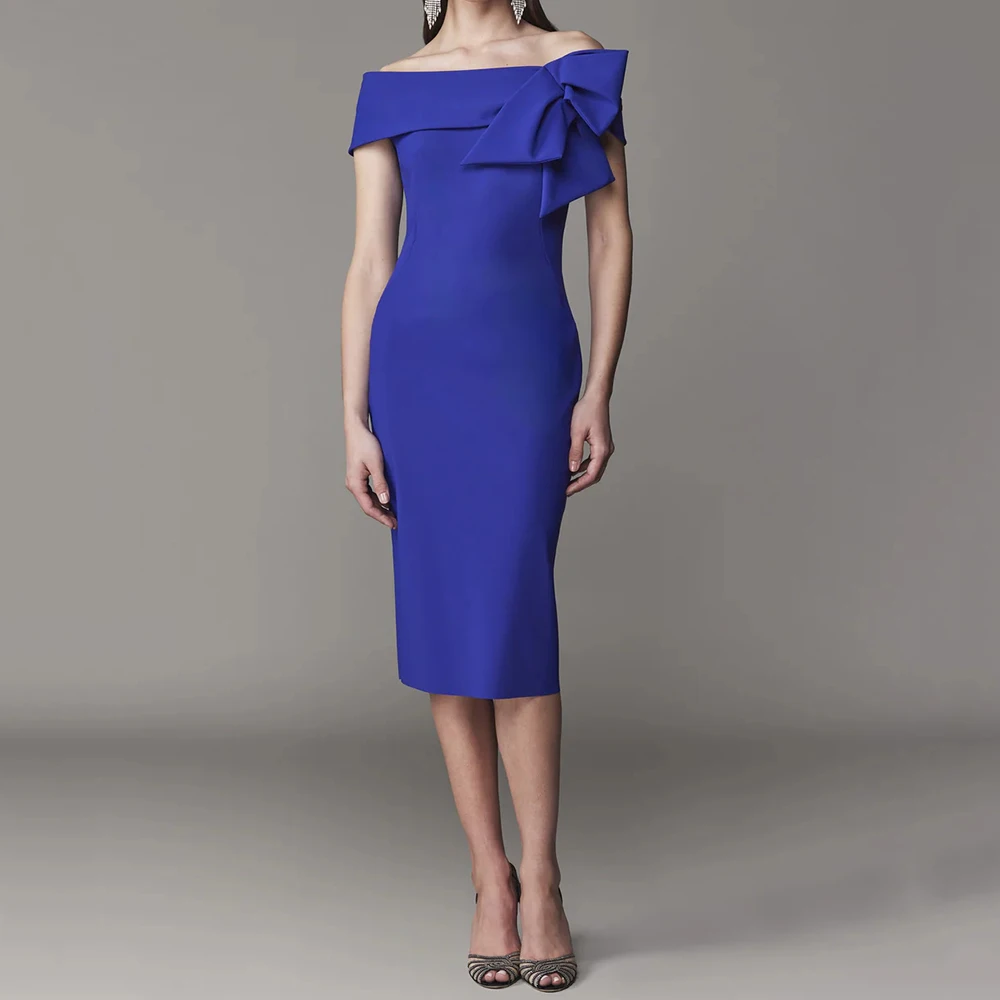 

Women's Straight Cocktail Dresses Off The Shoulder Sleeveless Prom Gown Simple Fashion Ruched Casual Backless Customized Gown