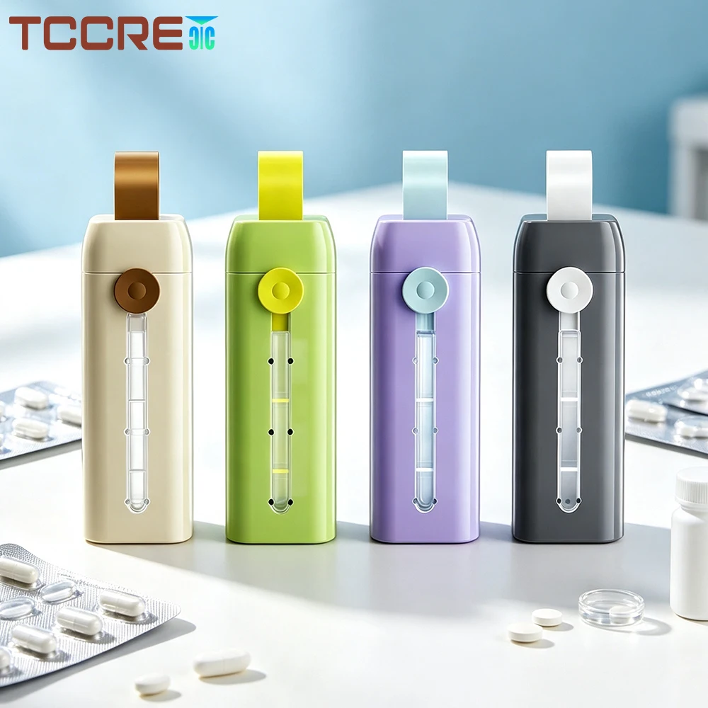 1-2Pcs Pull Out Portable Container 3 Sections Pill Box, Sliding Pill Organizer with Lid - Medicine Vitamin Pocket Purse Backpack