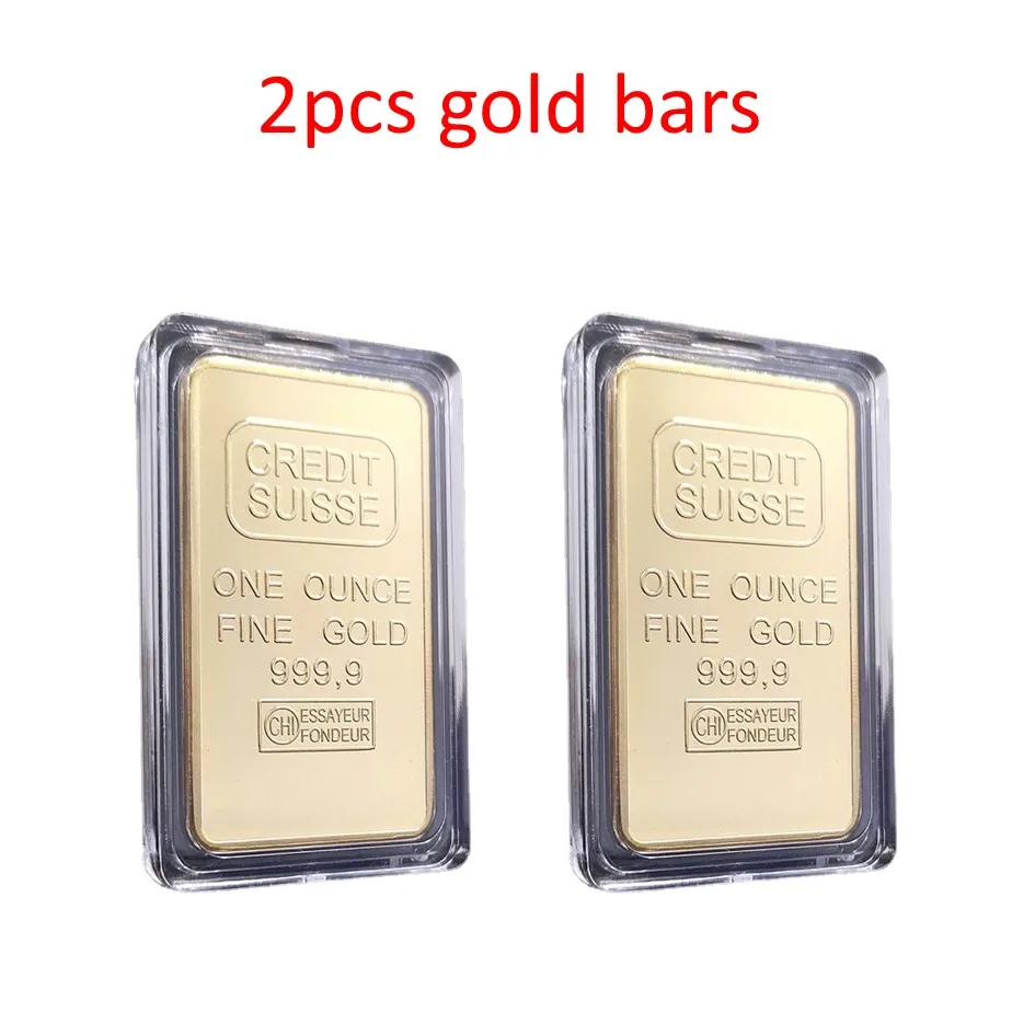 NONE 1/2/5/10 Stück One Ounce Suisse Gold Bar Schweizer Goldbarren Nachbildung Goldbarren mit verschiedenen Serienlasernummern 3