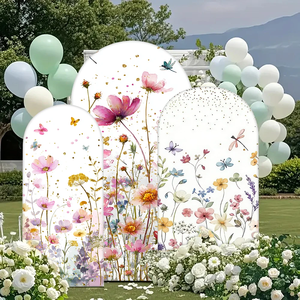 

Wildflower Summer Floral Birthday Party Decoration Kids Arch Backdrop Wall Birthday Wedding Party Arch Cover Photo Background