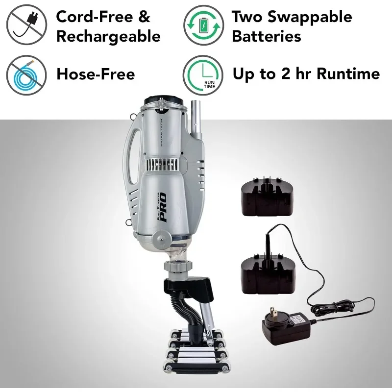 수영장 블라스터 프로 1500 상업용 수영장 진공 무선 충전식 호스 프리, 교체 가능한 배터리 2 개 포함