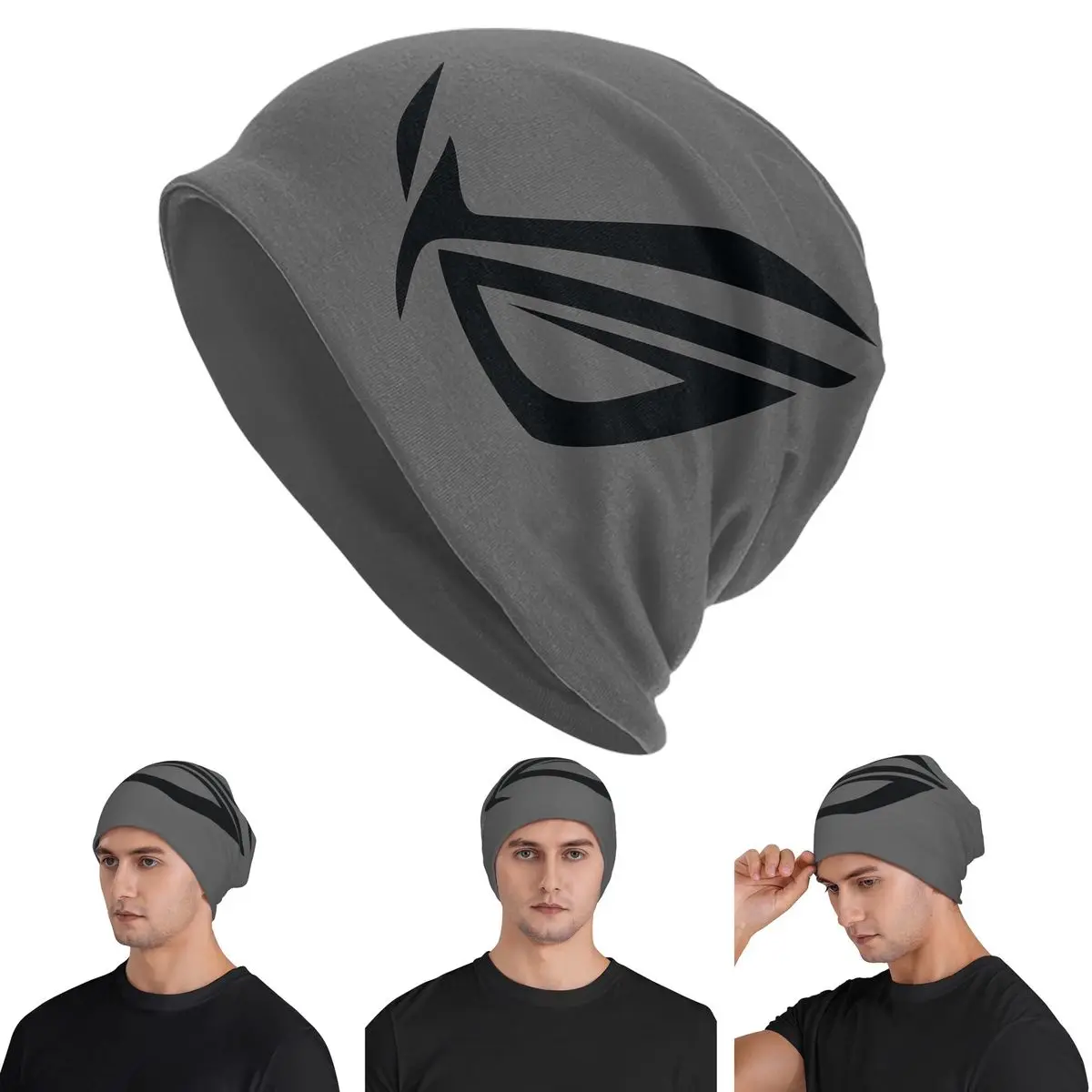 

Шапки-бини с логотипом Rog Hd Skullies, теплая осенне-зимняя уличная шапка, вязаные шапки с капюшоном для взрослых унисекс