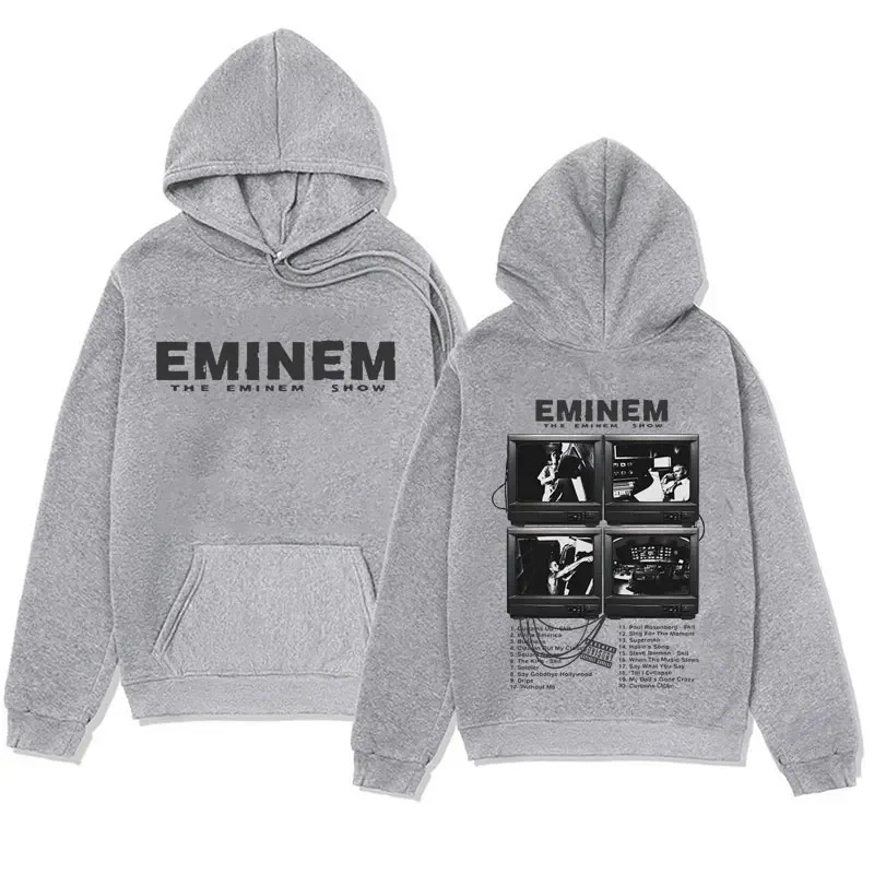Men\'s and women\'s hooded sweatshirts large streetwear with rapper Eminem prints music albums world tour gifts hip-hop style