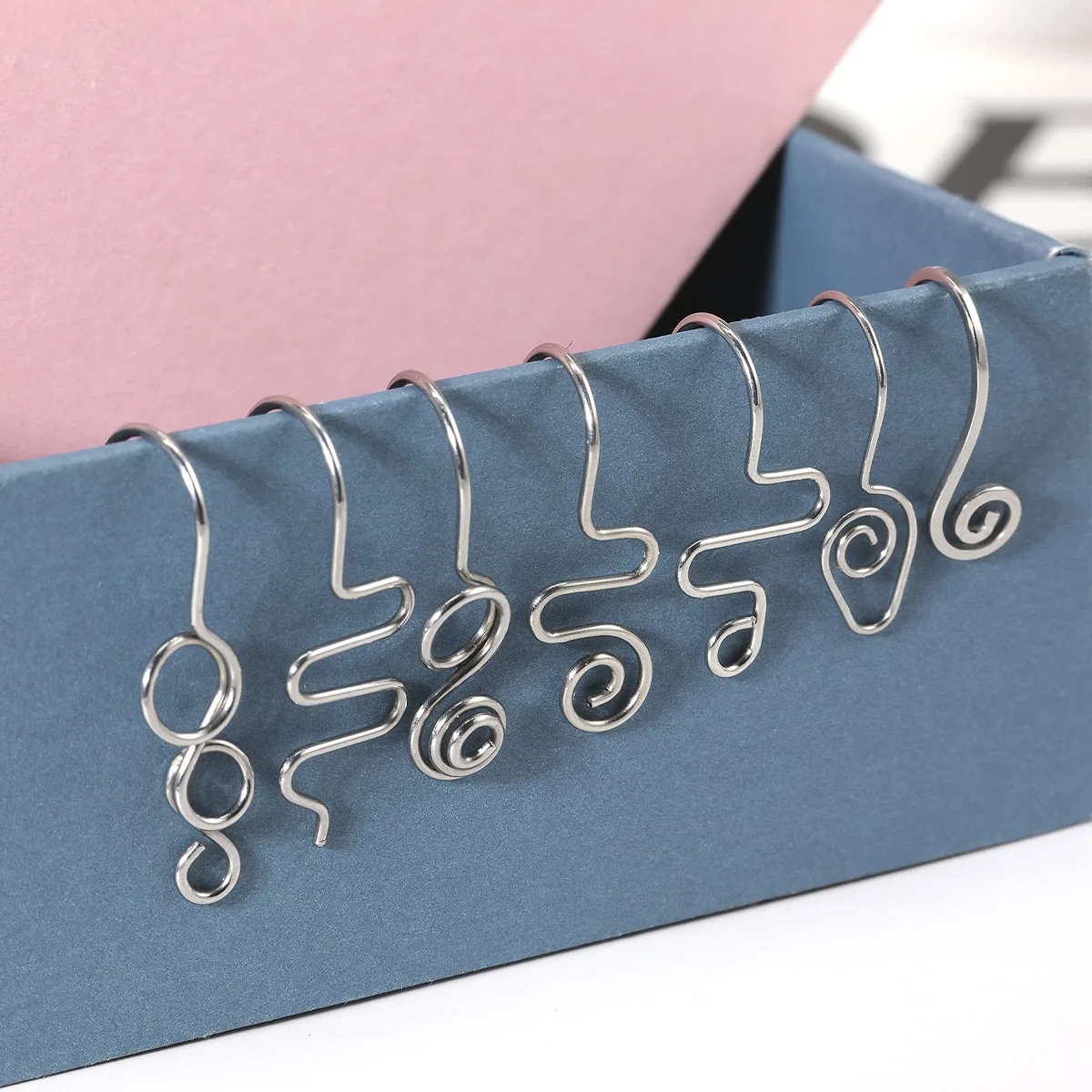 3pcs/7pcs Punk Non Puncture Nose Ring For Women U-Shaped Wire Spiral Fake Piercing Nose Clip Cuff Nostril Body Jewelry Gifts