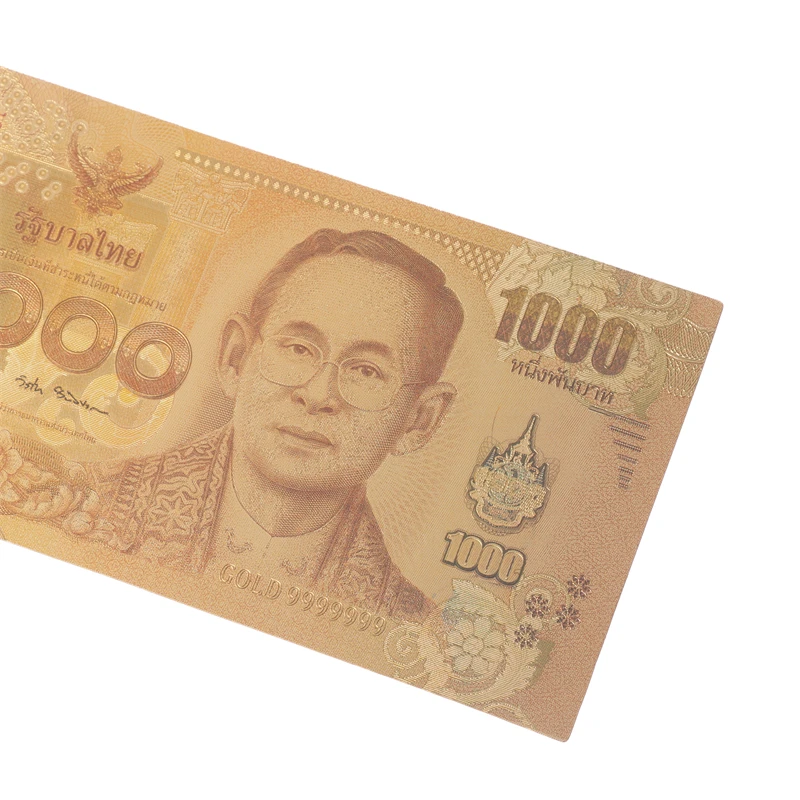 Thai Baht Gold Banknotes 20 50 100 500 1000THB Money Collectibles Replica Commemorative Notes of King Rama IX