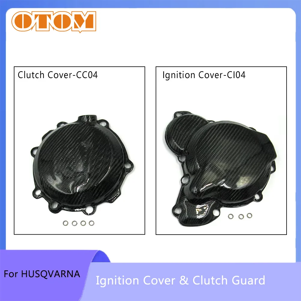 

OTOM Magneto Ignition Case Clutch Guard For HUSQVARN TC TE TX 250 300 17-20 Carbon Fiber Engine Protective Cover Accessories