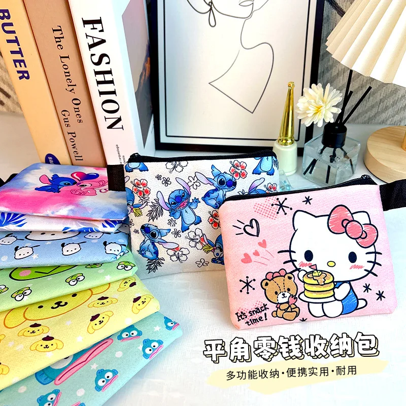 

Sanrio Hellokitty Cartoon Mini Coin Pouch Portable Anime Wallet Card Holder Organizer Sanitary Napkin Storage Gifts for Gifts
