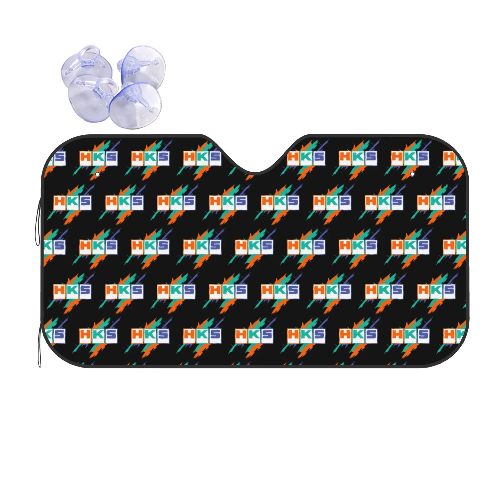 HKS Vintage Logo Car Front Window Sun Shade Heat Insulation Cover Portable UV Protection Covers Car Solar Protection