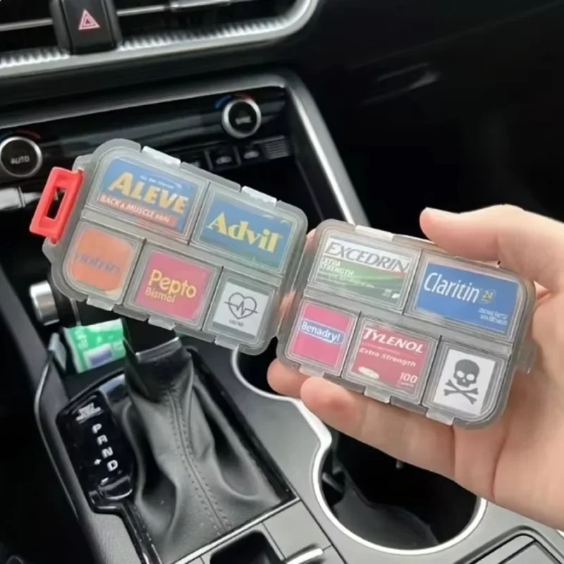 

Дорожный органайзер для таблеток Tcare, коробка для таблеток с защитой от влаги для карманного кошелька, женский портативный контейнер для таблеток с витаминами