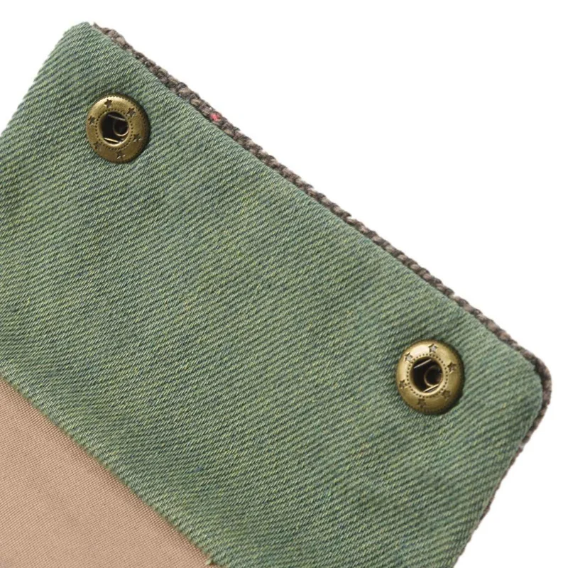 2X Unisex Men Women's Three Layer Folded Manual Canvas Wallet Bag With Multi Card Holder,Boy Multifunction Coin Purse