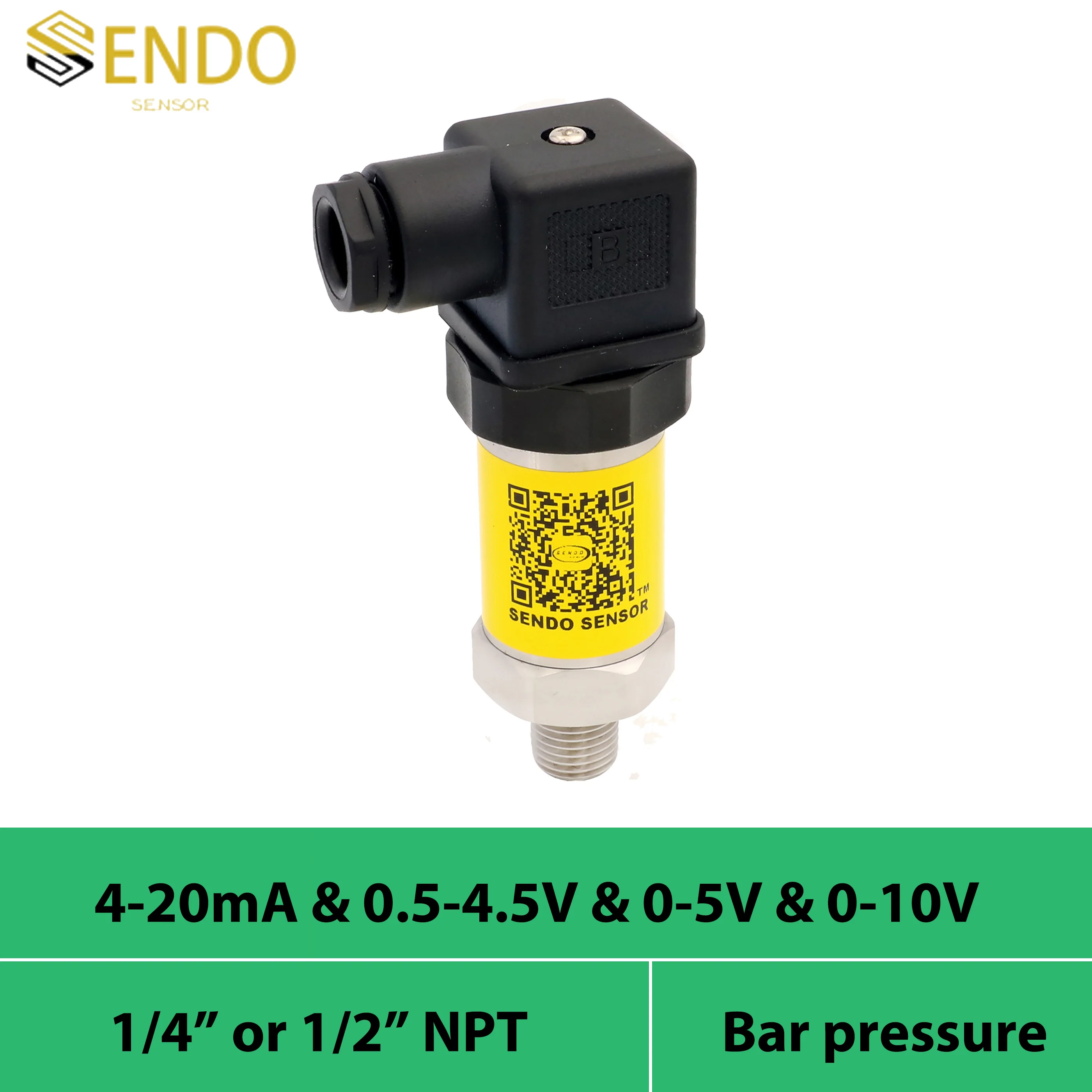 

Industrial pressure sensor 4 20ma 0-20mA signal 0.5 4.5V 0 5V 0 10V 40mpa 70kpa 16 10 bar gauge 1/4" NPT thread IP65 hydraulic