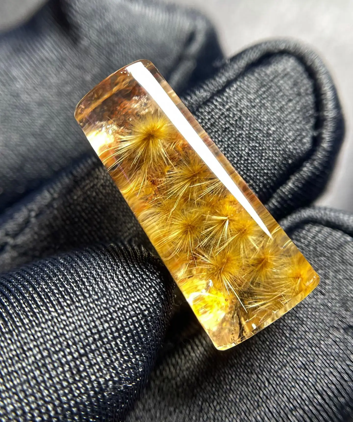 Natural Gold Rutilated Quartz Pendant Sun Flower 21.7*9.2*7mm Rutilated Quartz Flower Men Women Brazil AAAAAAA