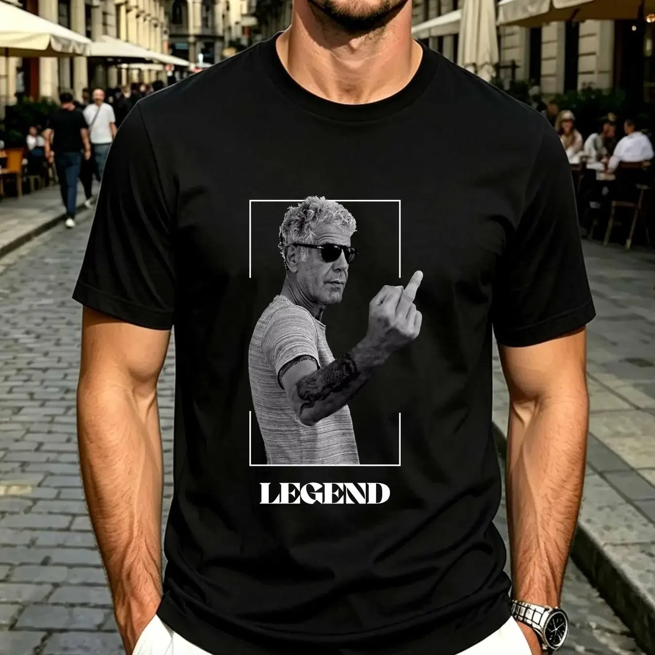 washed T Shirt Anthony Bourdain Parts Unknown Fan Foodie Travel Legend vintage Washed graphic fashion Top For Everyday Wear