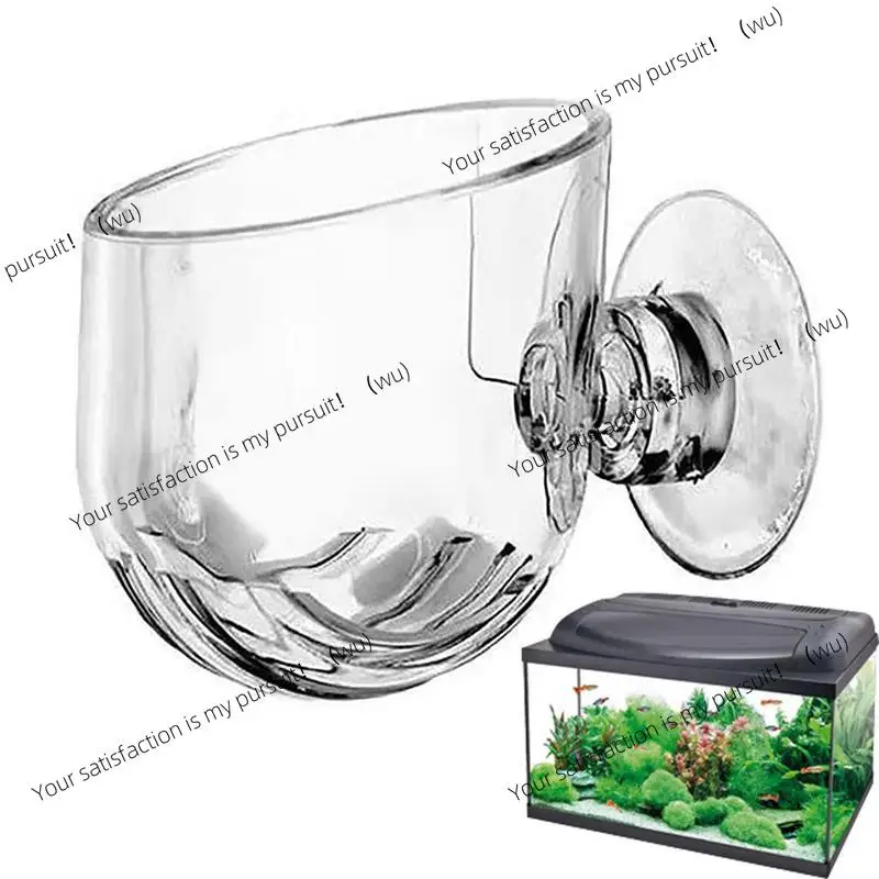 وعاء زهور زجاجي لخزان الأسماك مع دعامة كوب شفط، ورف حاوية تغذية، واستخدام المناظر الطبيعية لحوض السمك #1