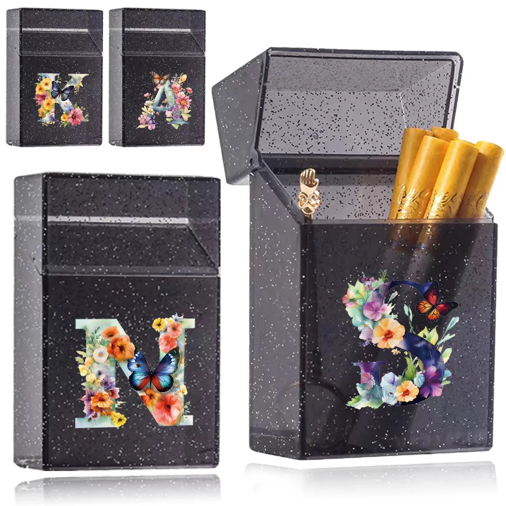 Pocket Cigarette Cigar Case Tobacco Storage Box Cover Smoking Container Portable Organizer Holder Daily Butterfly Letter Pattern