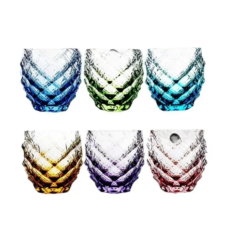 Imported Crystal Glass Creative Personality Color Whiskey Cup, Foreign Wine Cup Juice  Wine Set