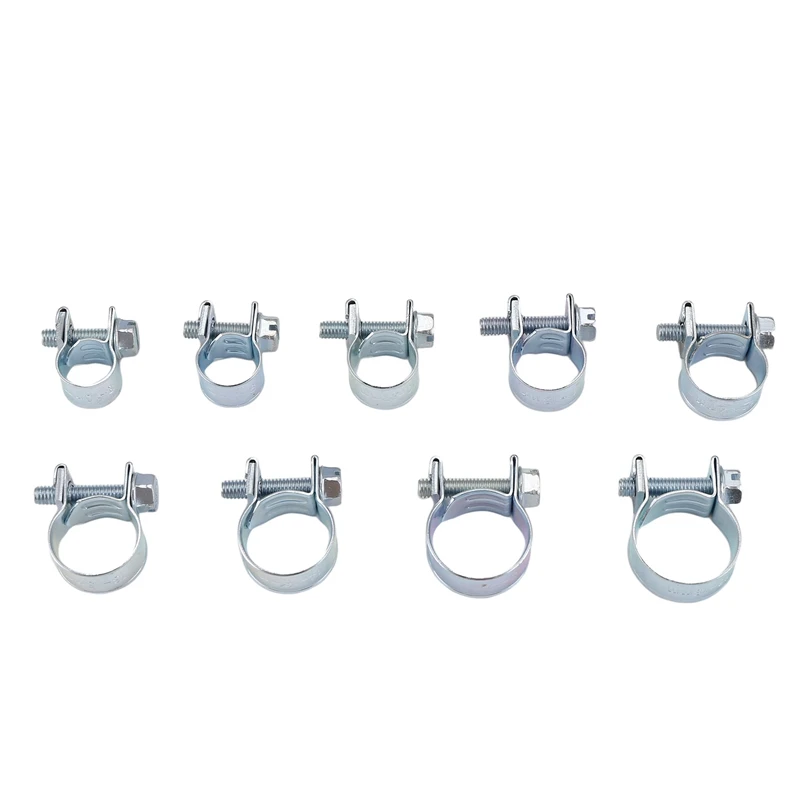 135Pcs Hose Clamp Double Ears Clamp 8-18Mm Worm Drive Fuel Water Hose Pipe Clamps Clips Hose Fuel Clamps Assorted Kit