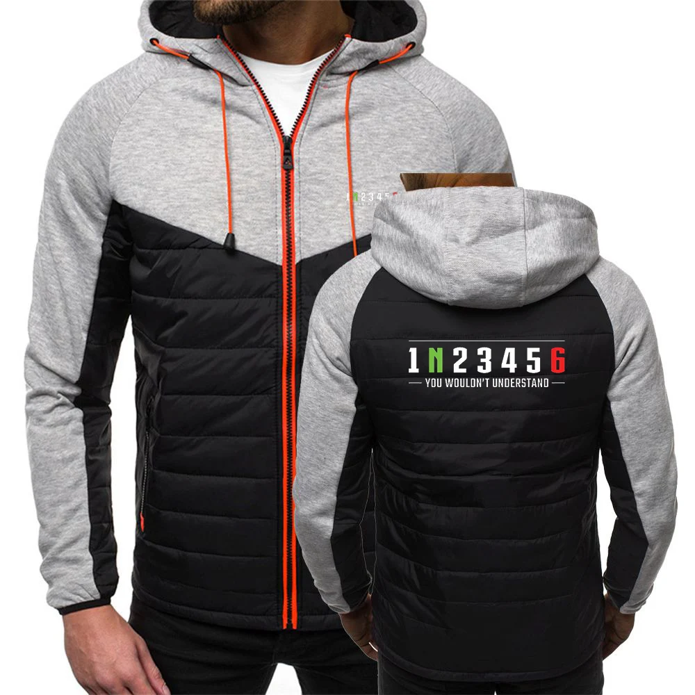 Biker 1n23456 Motorcycle 2023 Men‘s New Autumn Winter Color Block Zipper Hooded Jackets Coat Casual Warmer Hooded Coats Jackets