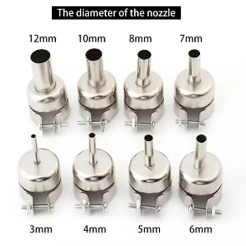 Universal Hot Air Gun Nozzles 12PCS Each Kind Specification Kit BGA Soldering Station Rework Stations Nozzle Welding Accessories