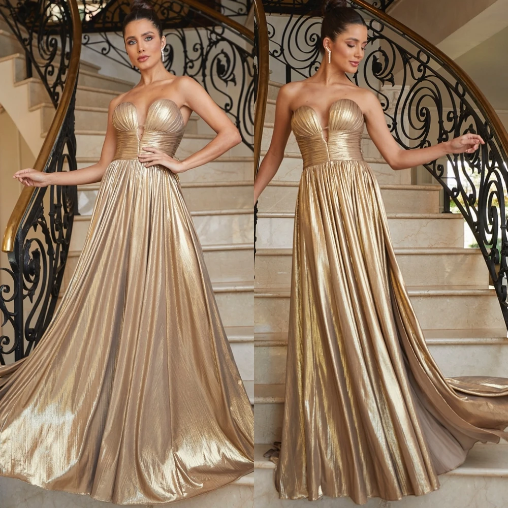 فستان سهرة رسمي مخصص على شكل قلب بدون أكمام من الساتان الفاخر لحفلات العودة للوطن مزاجه على شكل حرف a فساتين مناسبة مخصصة