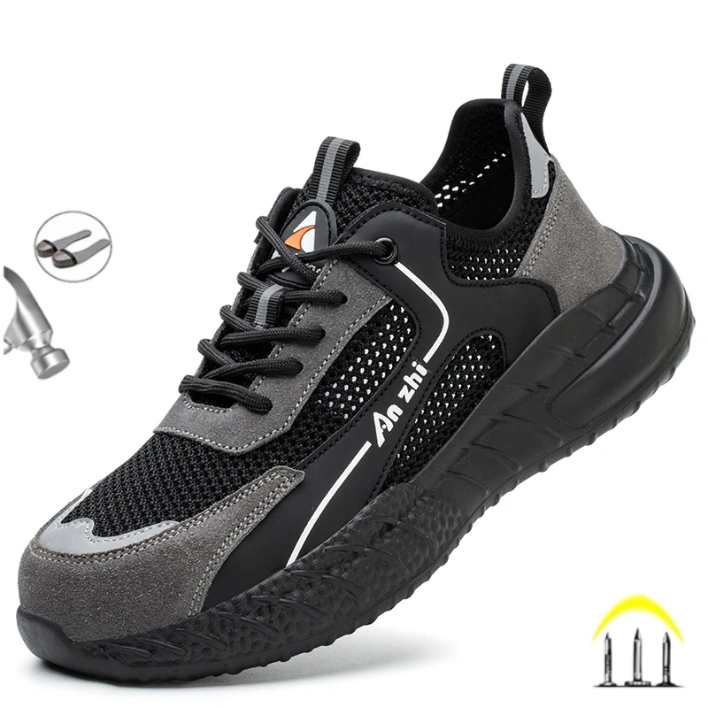 

New Fashion 2024 Summer Men's Protective Shoes Insulation 6KV Breathable Safety WorK Shoes Sneakers Lightweight Male Footwear