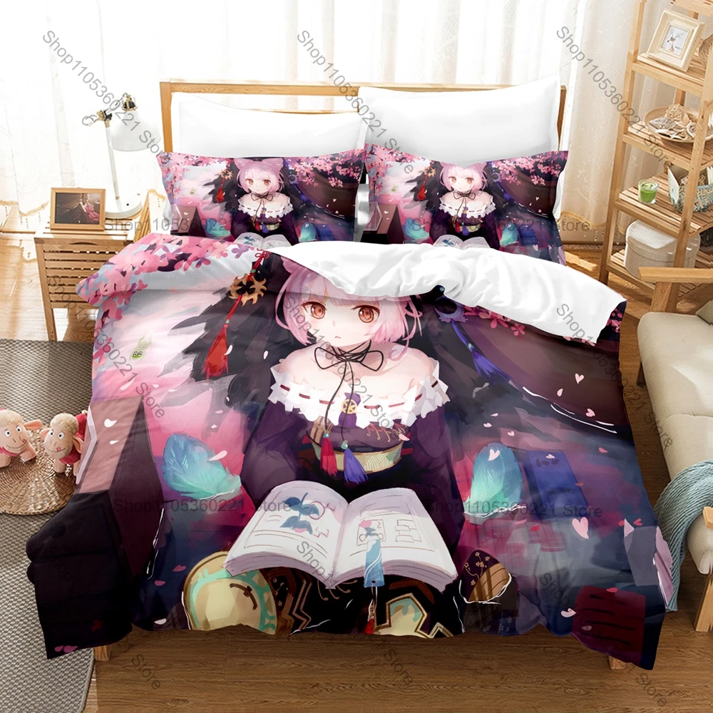 Atelier Sophie, el alquimista del libro misterioso, funda de edredón + 2 fundas de almohada, juego de alquimia, decoración de dormitorio para jugadores de poliéster