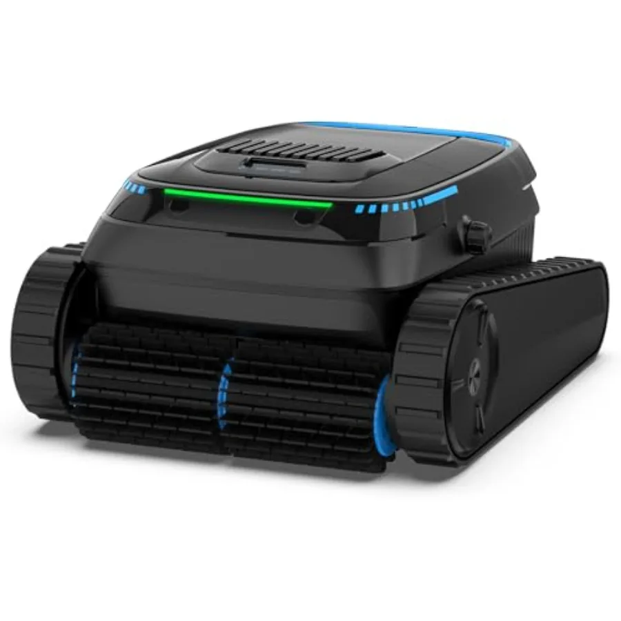 

Robotic Pool Vacuum for inground above ground pools, black ABS plastic, smart navigation and self-parking, 5000GPH suction powe