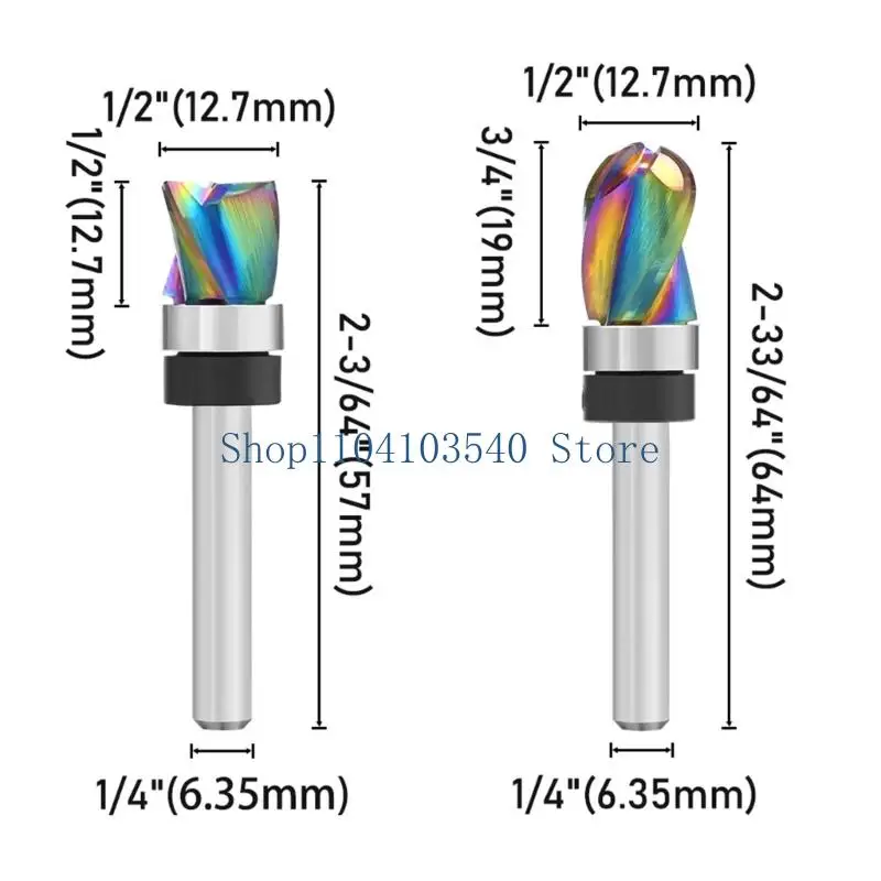 02DC Rainbows Finish Milling Router Bit Three Flute Design For Wood Carving Projects