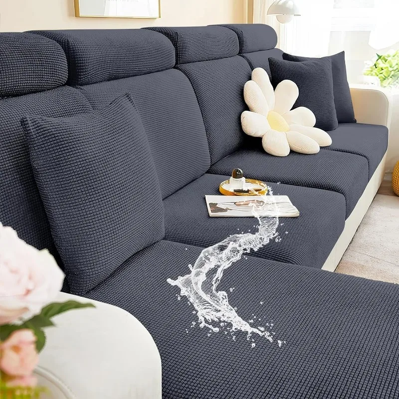 Waterproof Couch Cushion Covers Stretch Jacquard Sofa Slipcover Washable Thick Sofa Pad Covers Furniture Protector Elastic