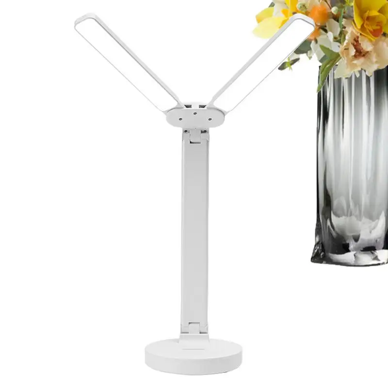Folding Desk Light Cordless Foldable Tabletop LED Lamp Double Light Source 3 Lighting Modes Rechargeable Bedside Light for Home