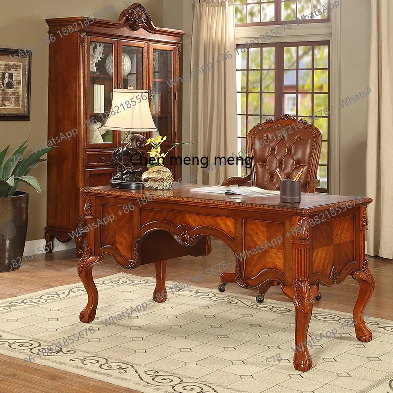 X188 Household American solid wood computer desk retro and old high-end European combination light luxury office desk