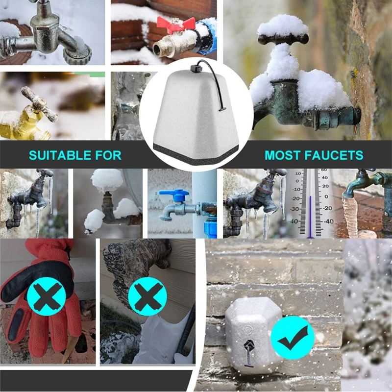 3PCS Winter Faucet Antifreeze Protective Cover Winter Insulated For Freeze Protection