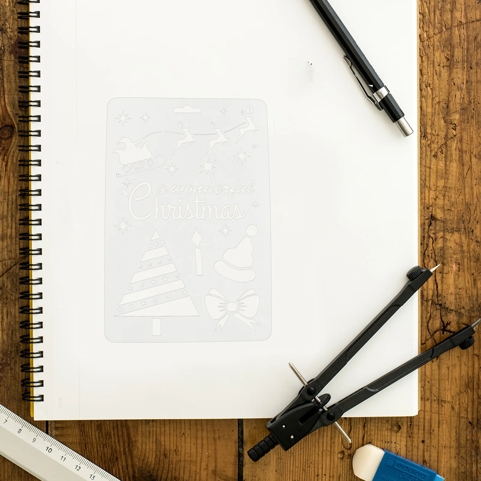 

12Pcs Christmas Template Hollow Drawing Stencils DIY Creative Xmas Craft Gift Artistic Hands-on Ability Development