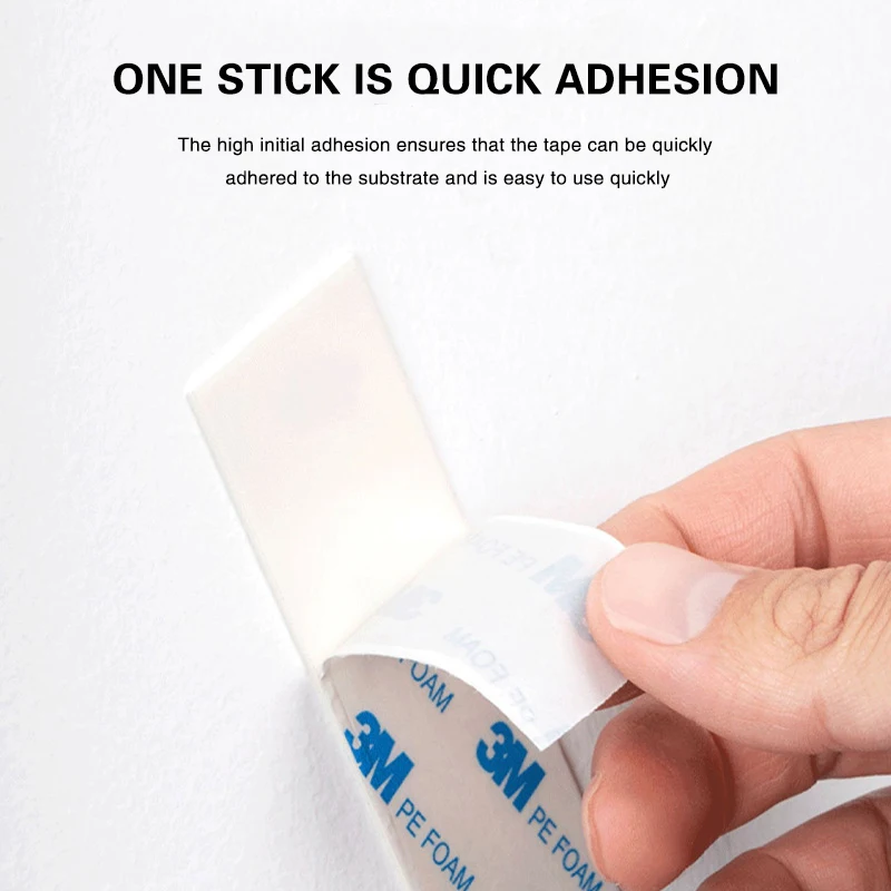 

3M 10-50mm Double-Sided Adhesive Strong Non-Trace Foam Tape High Temperature Resistant White Foam Double Sided Adhesive Tape 3M