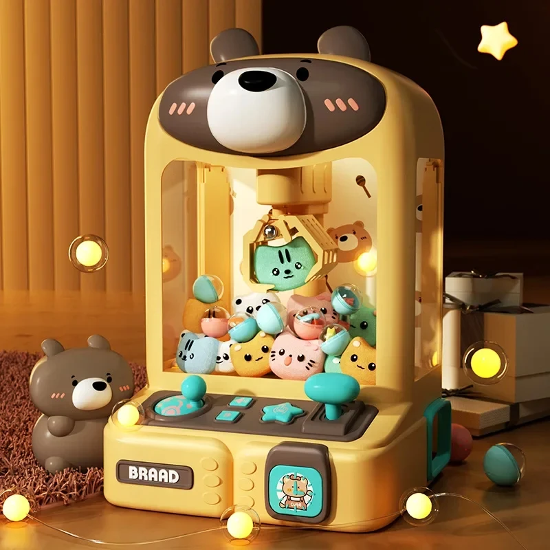 

Cartoon Mini Claw Machine Toys for Children Automatic Operated Play Game Arcade Machines Kids Doll Vending Machine Kids Gifts