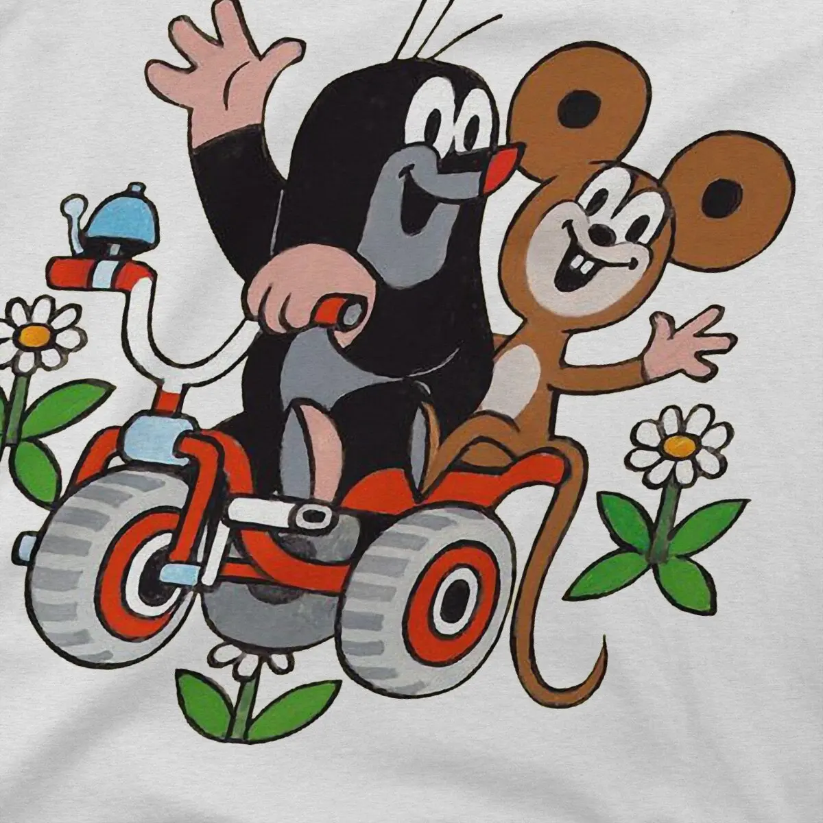 Krtek The Mole Ride a Bike T Shirt Goth Men Tees Summer Clothing Harajuku Crewneck TShirt