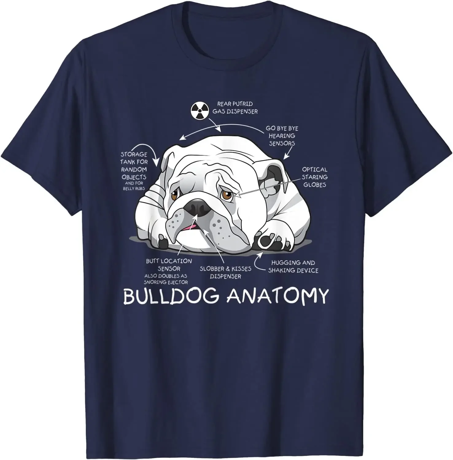 Funny Cute English Bulldog Anatomy Dog Biology Gift T-Shirt 100% Cotton O-Neck Short Sleeve Casual Mens T-shirt Size S-3XL