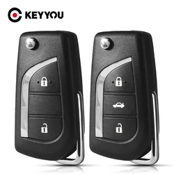 KEYYOU składany pilot zdalnego sterowania klucz Shell dla Toyota Levin Camry Reiz Highlander Corolla klucz Case 2/3 przyciski Toy48 Toy43 ostrze