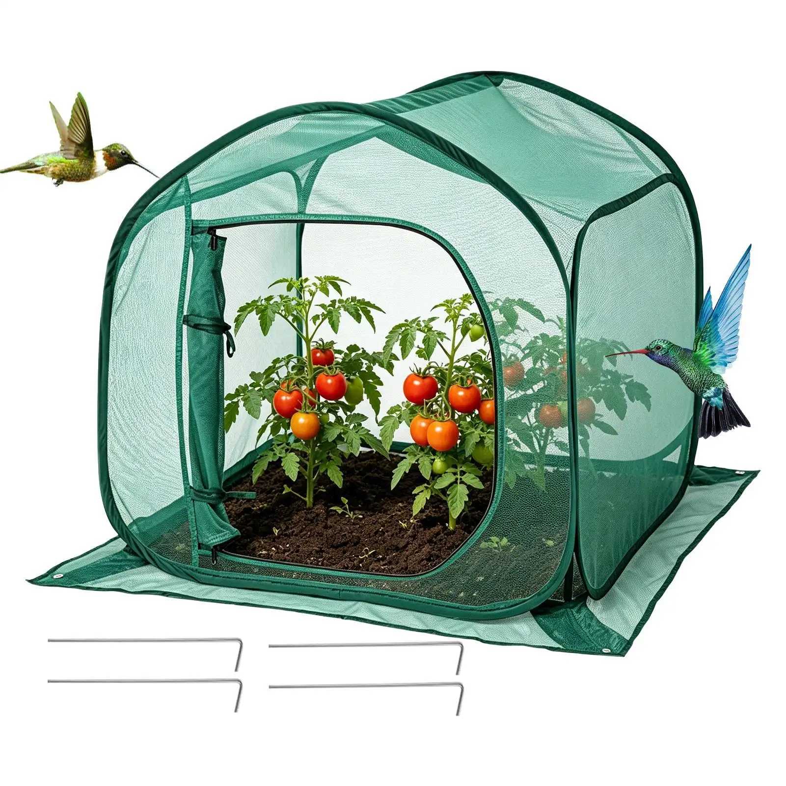 

80cm Pop-up Plant Cover Garden Net Mesh Flower Protection Crop Protection Plant Cover Bird Proof Net For Tomato Flower Beds