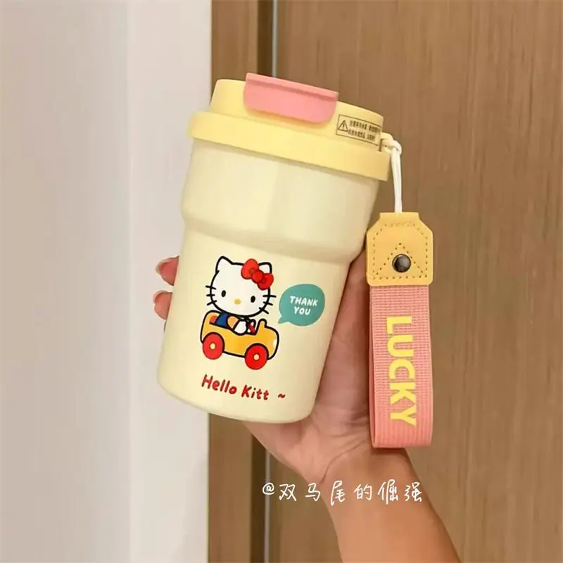 

Термочашка Sanrio Hello Kitty, милая мультяшная чашка-непроливайка, новый стиль, Kawaii, модная портативная студенческая чашка, изысканный подарок с горячей распродажей